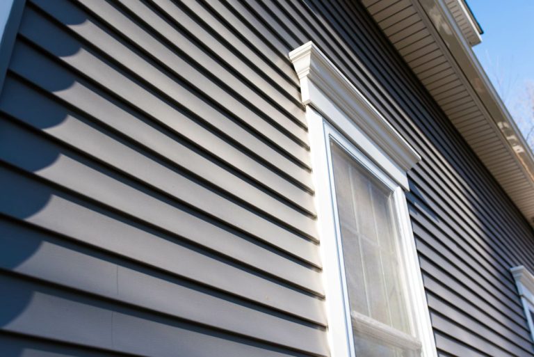Close-up of a newly installed siding on a Woodbury home